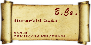 Bienenfeld Csaba névjegykártya