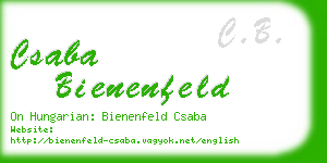 csaba bienenfeld business card